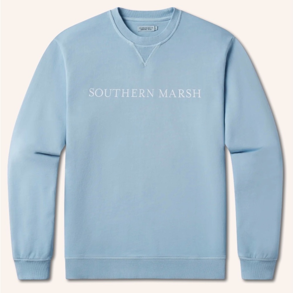 Southern Marsh seawash sweatshirt crewneck sweater Washed Blue (Baby Blue)